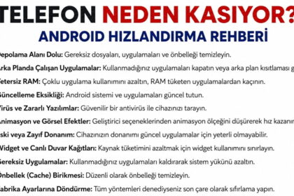 Telefon neden kasıyor? Android hızlandırma rehberi: depolama doluluğu, arka plan uygulamaları, yetersiz RAM, güncelleme eksikliği ve diğer nedenler